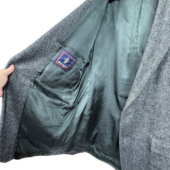 Barrington Men's Tweed Sport Coat Blazer Two Button Gray Herringbone Sz 42R - Picture 4 of 8